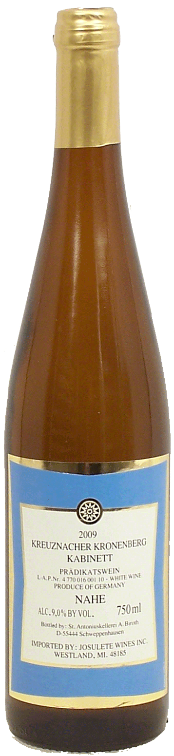 Kreuznacher Kroneberg Kabinett Pradikatswein Nahe wine of Germany, 9% alc. by vol. Full-Size Picture